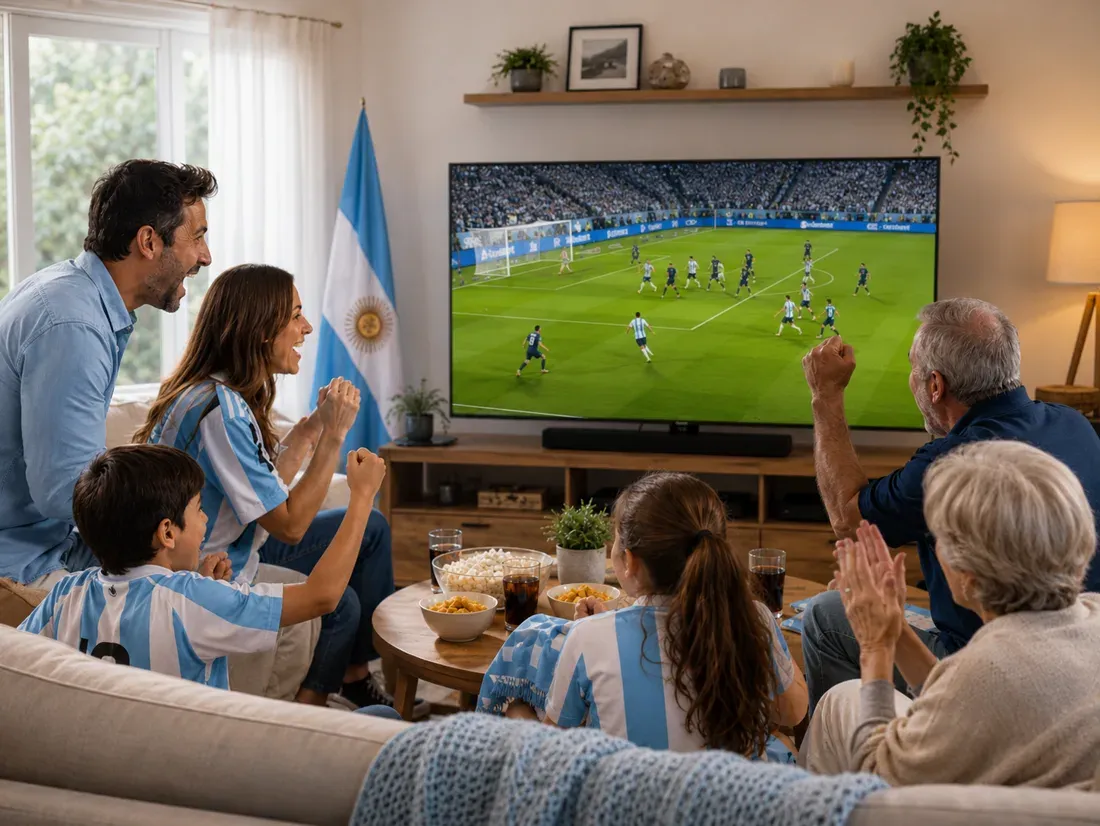 Amigos mirando el fútbol por Sensa TV