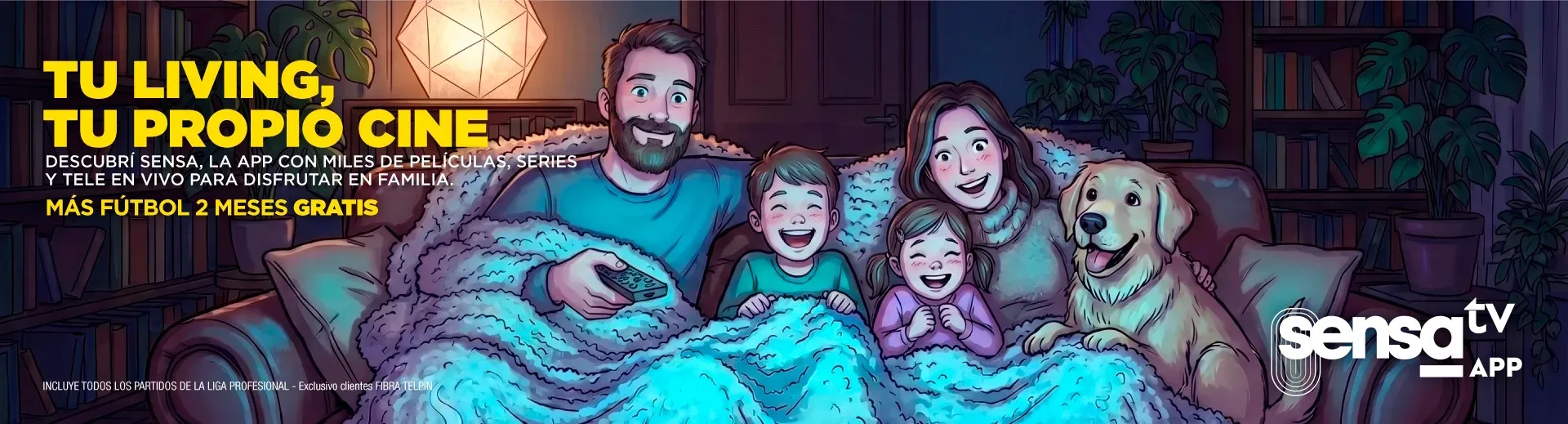 Promoción Sensa TV App — Tu living, tu propio cine de Telpin